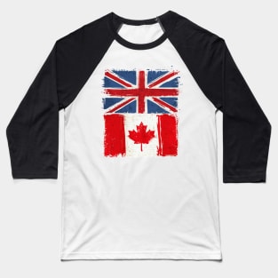 Watercolor British and Canadian Flag Baseball T-Shirt
